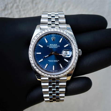 rolex datejust silver diamond dial jubilee|Rolex Datejust blue motif.